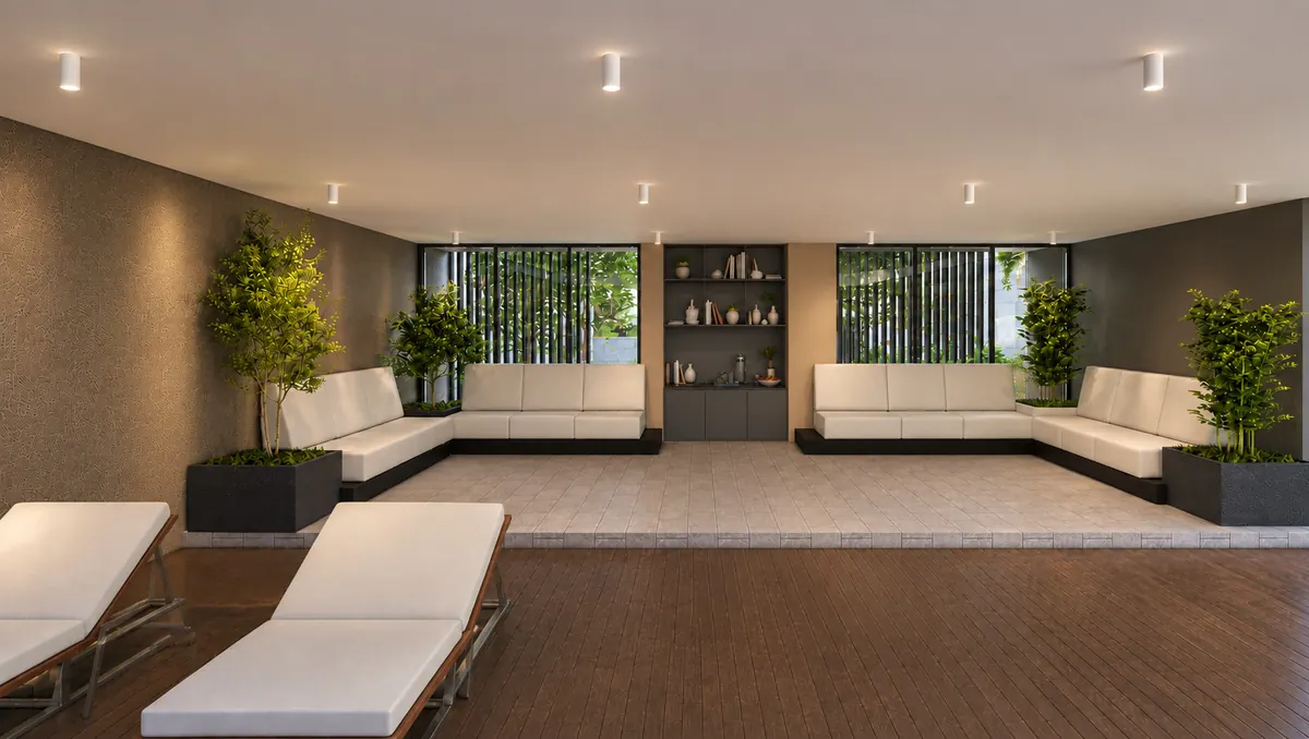 Lounge with sofas and loungers