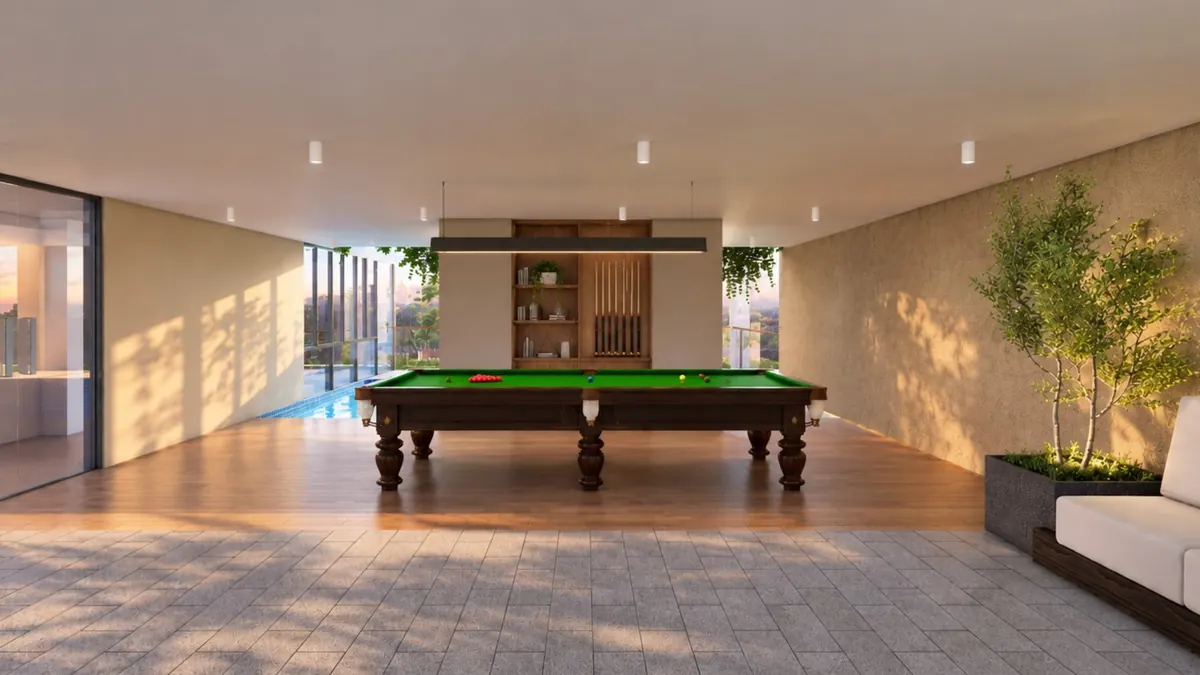 Games room with a snooker table