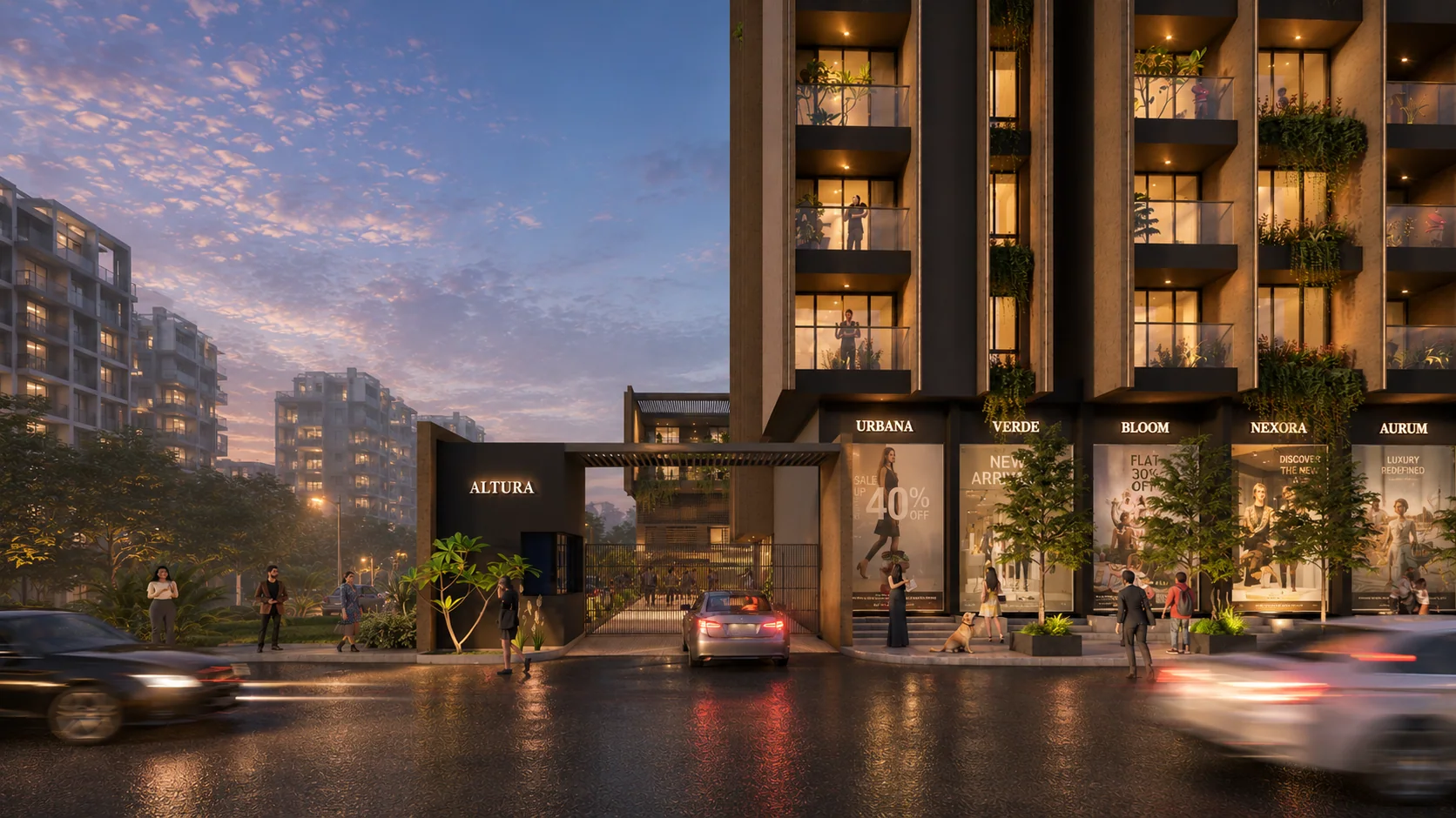 Altura entrance and ground-floor shops